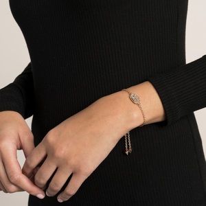 Elaina Gold Chain Bracelet In Platinum Drusy